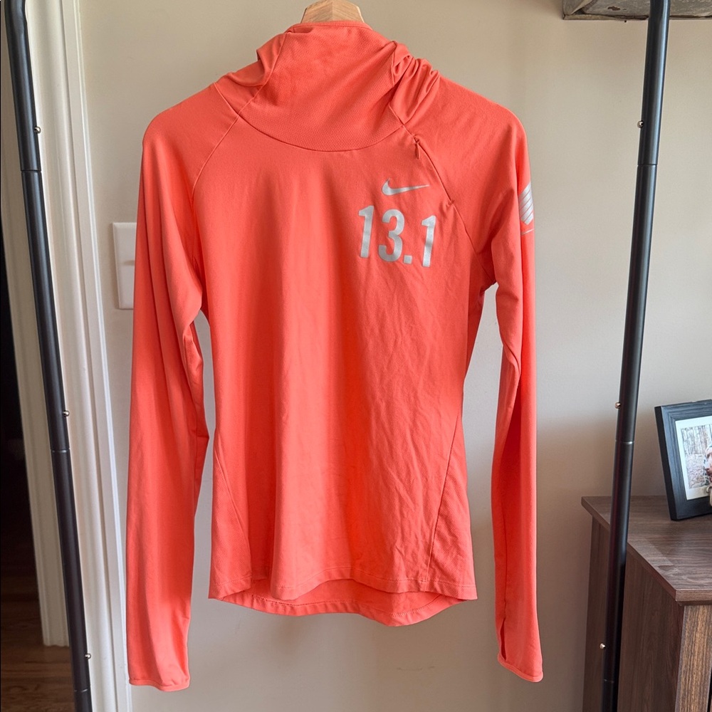Nike Coral/Orange 13.1 Long Sleeve Running Top
